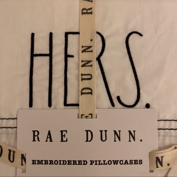 NWT Rae Dunn {HIS & HERS} Embroidered Standard Pillowcases - Picture 2 of 6
